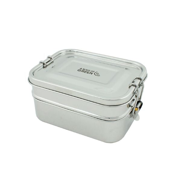 Buruni two-tier leak-resistant stainless steel lunchbox