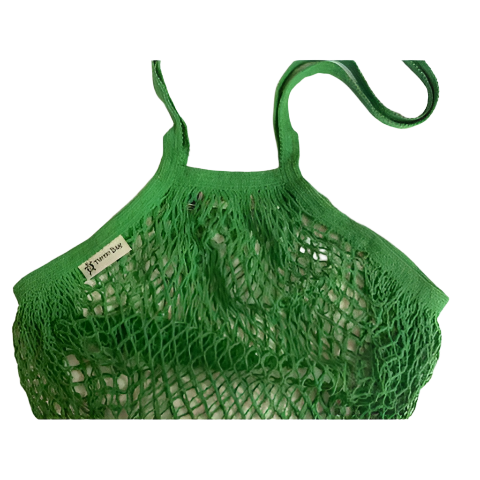 Long-handled string bag apple green