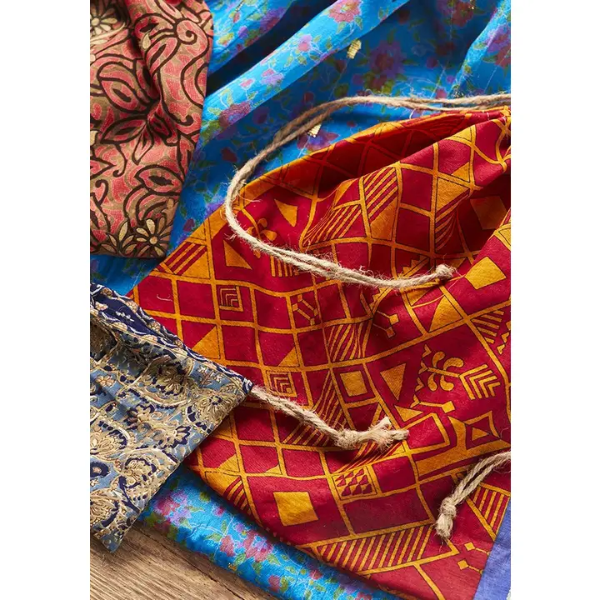 Recycled sari gift bag selection