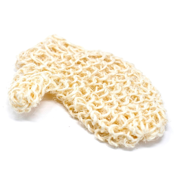 Sisal sponge and scrub exfoliating glove