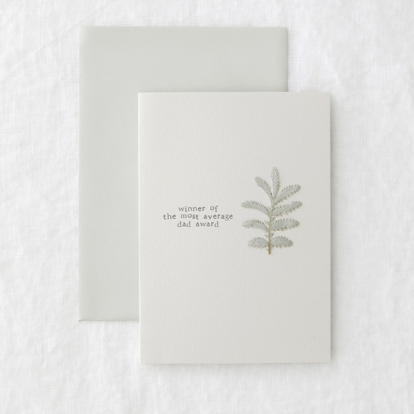 Eco card Winner of most average dad award