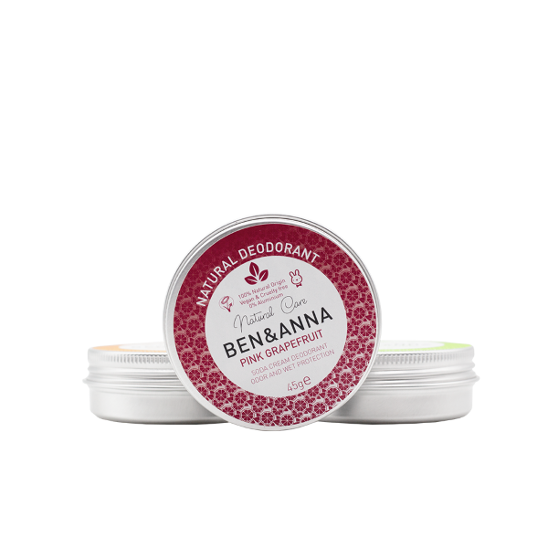 Ben and Anna natural deodorant metal tin Pink grapefruit