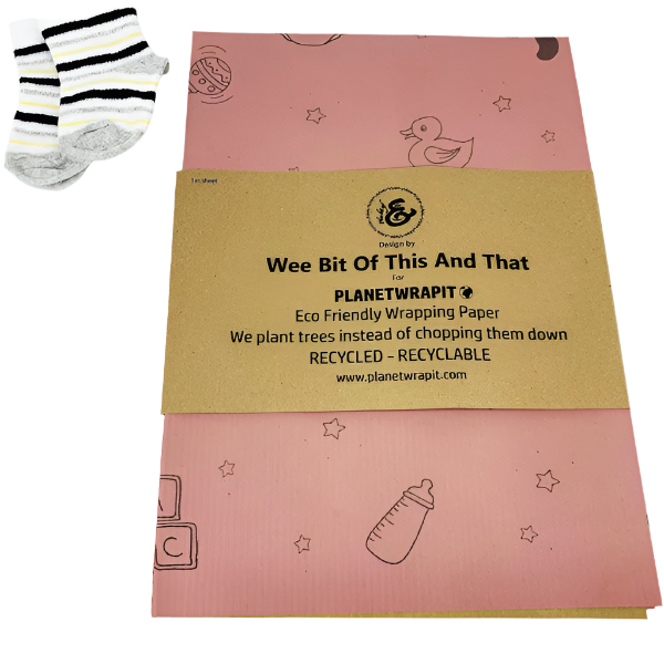 Eco-friendly wrapping paper New baby Ash pink