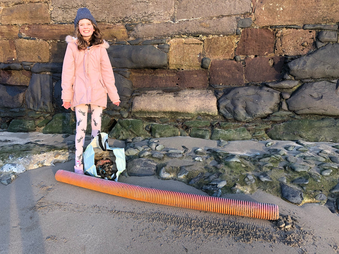 Ailsa on beach clean