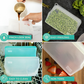 Silicone food storage bags with features like pinch-lock seal, easy freezing, easy cleaning, and non-toxic on a collage.
