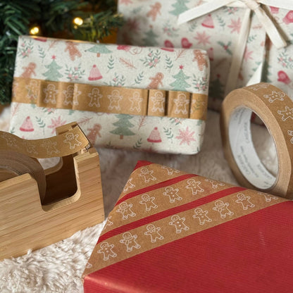 Christmas paper tape 24mm brown