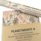 PlanetWrapI recycled kraft wrapping paper in Christmas dried orange (brown background with images of dried oranges, pine cones, foliage)