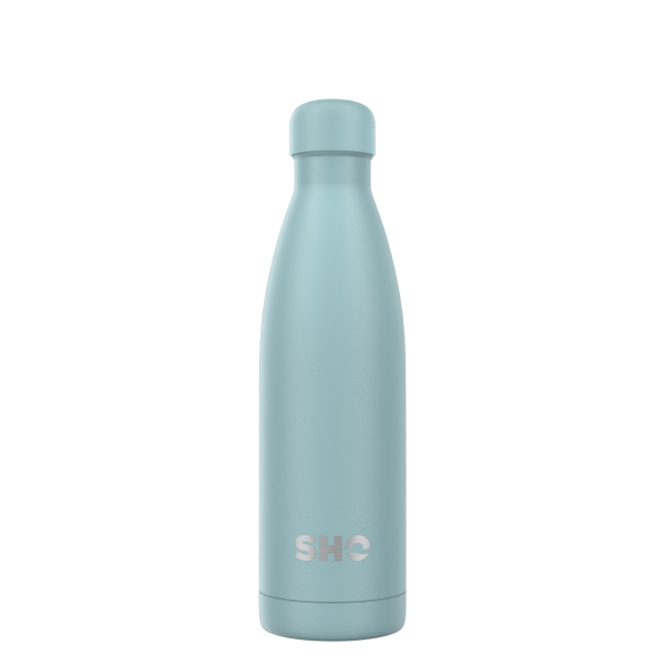 Insulated reusable bottle in Arctic mist (an icy pale blue)