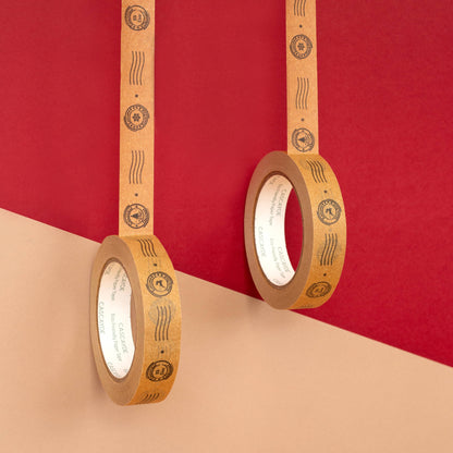 Christmas paper tape 24mm brown
