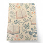 Kraft recycled wrapping paper with books and foliage 