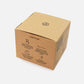 Brown cardboard box with reusable coffee filter instructions on a white background