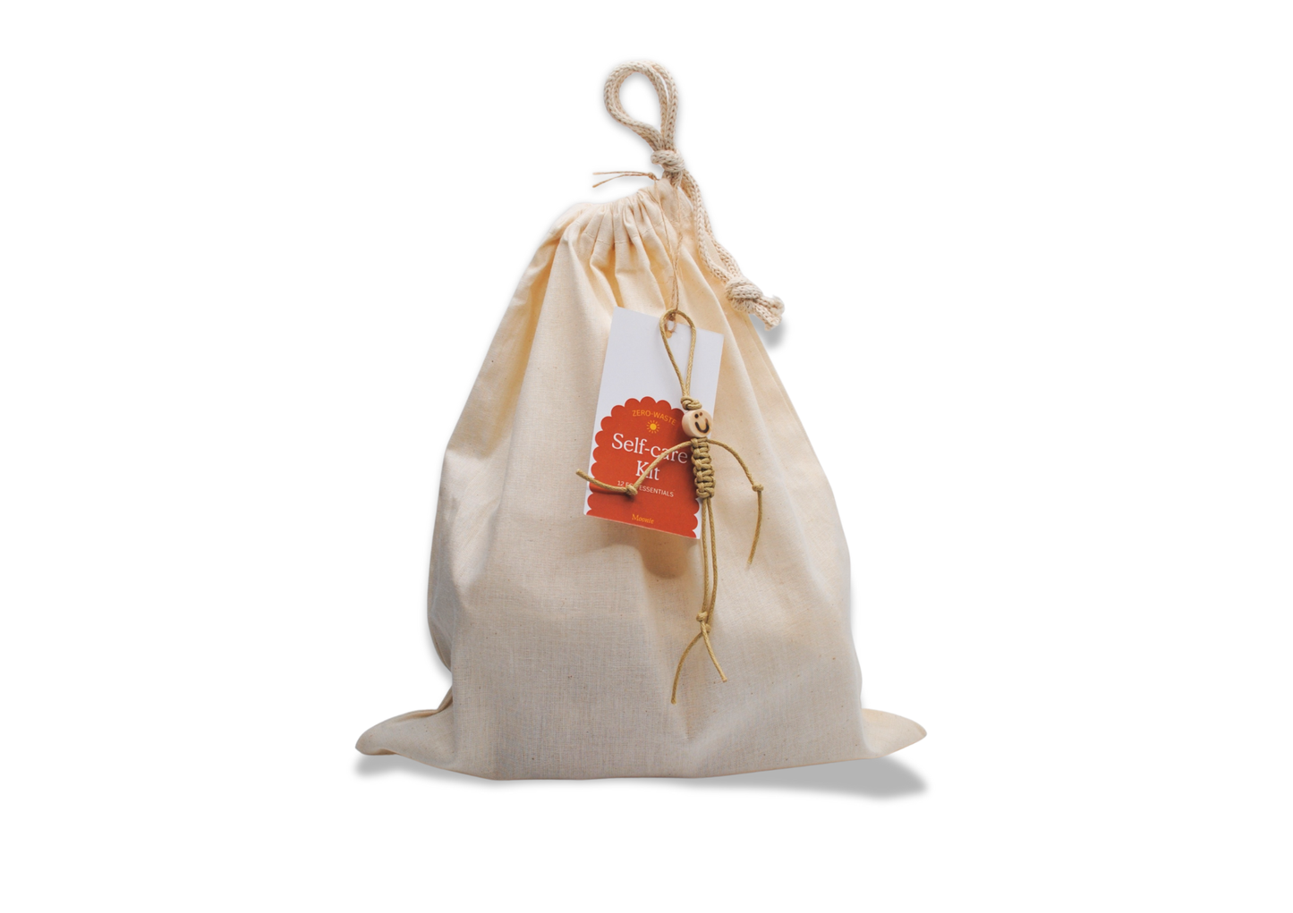 Moonie sustainable self-care kit cotton bag on a white background