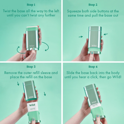 Deodorant case and refill instructions 