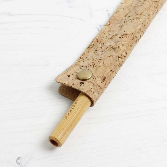 Cork sleeve for reusable straw