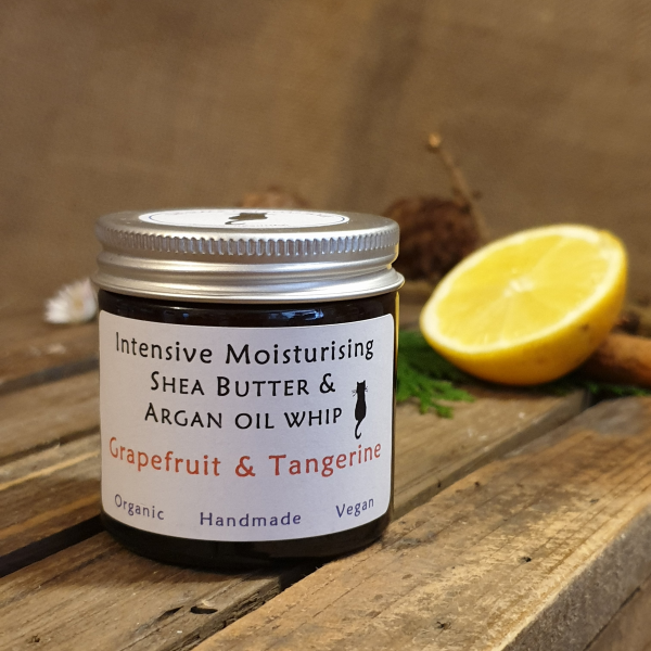 Organic shea butter cream eco-friendly moisturiser Grapefruit and tangerine