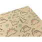 Eco-friendly recyclable wrapping paper in dinosaurs design (brown paper with colourful dinosaurs)