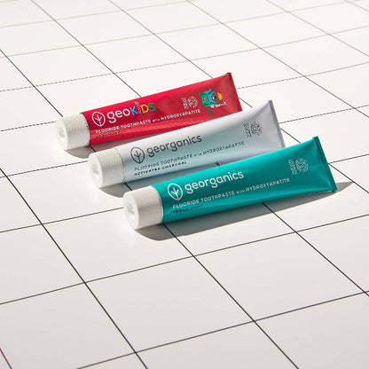 Hydroxyapatite toothpaste range in aluminium tubes