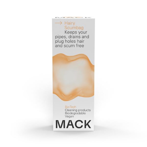 Hairy scumbag pod for maintenance of drains, pod shown in cardboard packaging