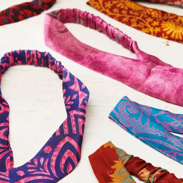 Recycled sari headbands