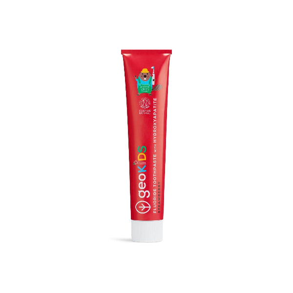 Kids hydroxyapatite toothpaste fluoride free in red aluminium tube