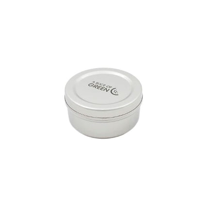 Stainless steel food container on white background 