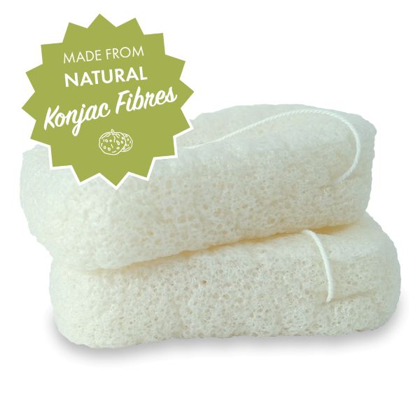 Friendly Soap konjac sponges - two shown stacked on top of each other