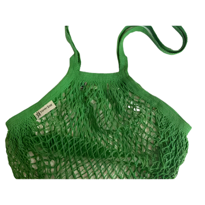Long-handled string bag apple green
