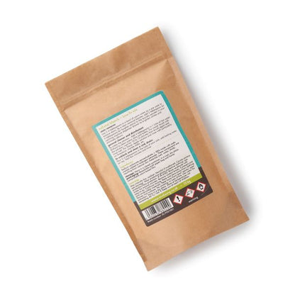 Natural bleach in kraft paper packaging shown from the back