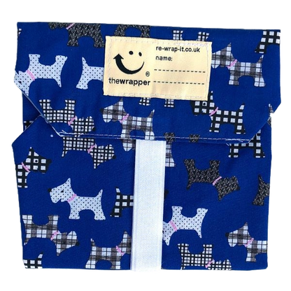 Navy blue scotty dog wrapper (Navy blue background with black and white scotty dogs)