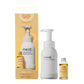 Neat foaming handwash starter kit Mango and fig showing aluminium bottle and glass bottle refill