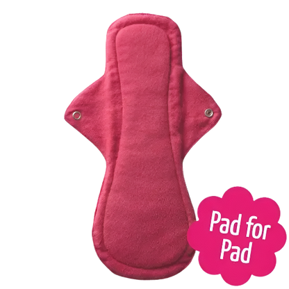 Eco Femme night pad shown with flanelette red top layer