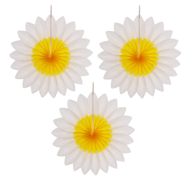 Paper flower decorations set of 3 in Daisy