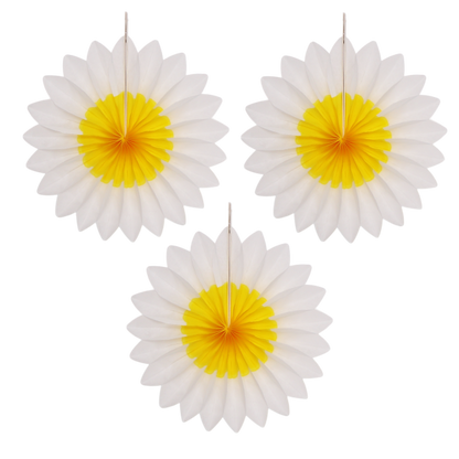 Paper flower decorations set of 3 in Daisy