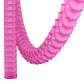 Paper garland in bright pink shown hanging