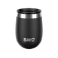 SHO reusable drinks tumbler in Jet Black with slider spill proof lid