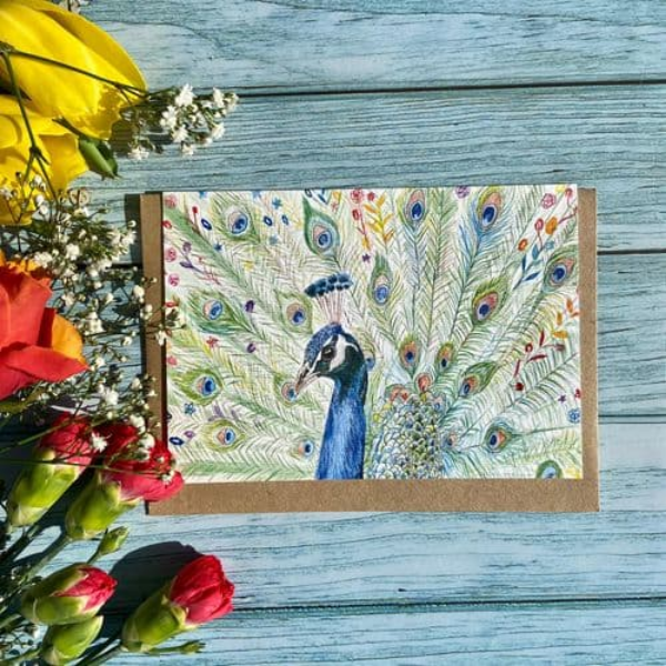 Eco card Picasso the peacock