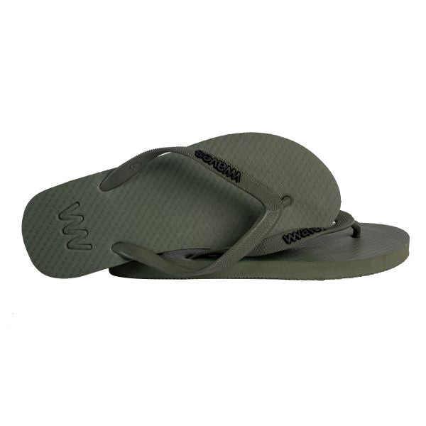Waves rubber eco-friendly flip-flops in khaki green