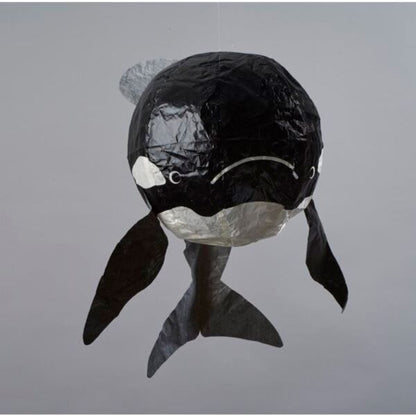 Reusable balloon in whale shown inflated