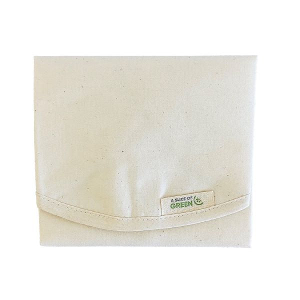 Organic cotton sandwich wrapper shown sealed over