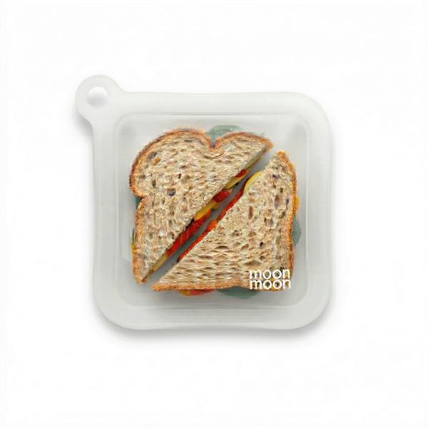 Sandwich inside a clear silicone sandwich case