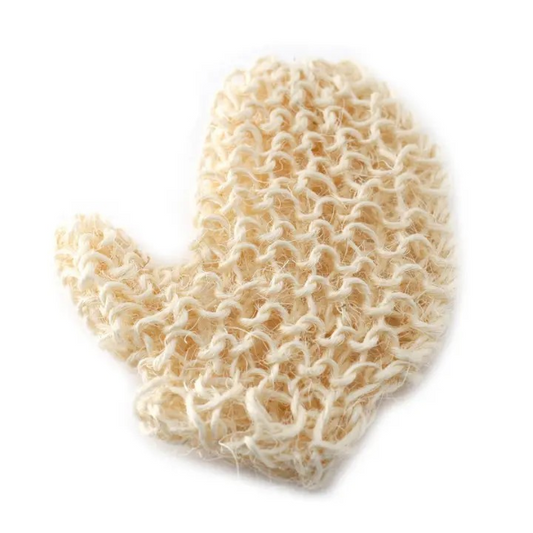 Sisal sponge and scrub exfoliating glove