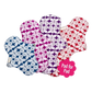 Eco Femme natural organic period pad starter kit set, showing all 4 pads of different sizes with patterned backing