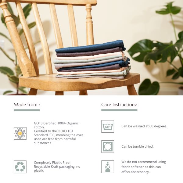 Organic cotton tea towels infographic