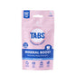 Package of Tabs Mineral Boost toothpaste tablets on a white background in paper packaging