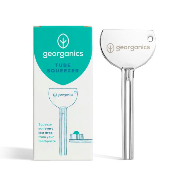 Georganics tube squeezer shown alongside cardboard box