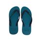 Waves rubber eco-friendly flip-flops in two-tone turquoise base and navy straps