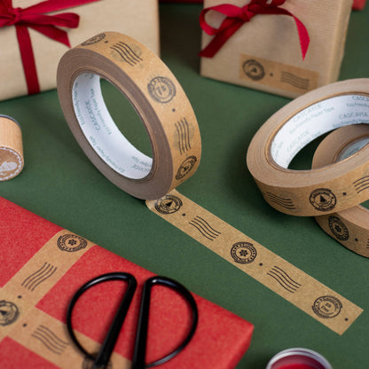 Christmas paper tape 24mm brown