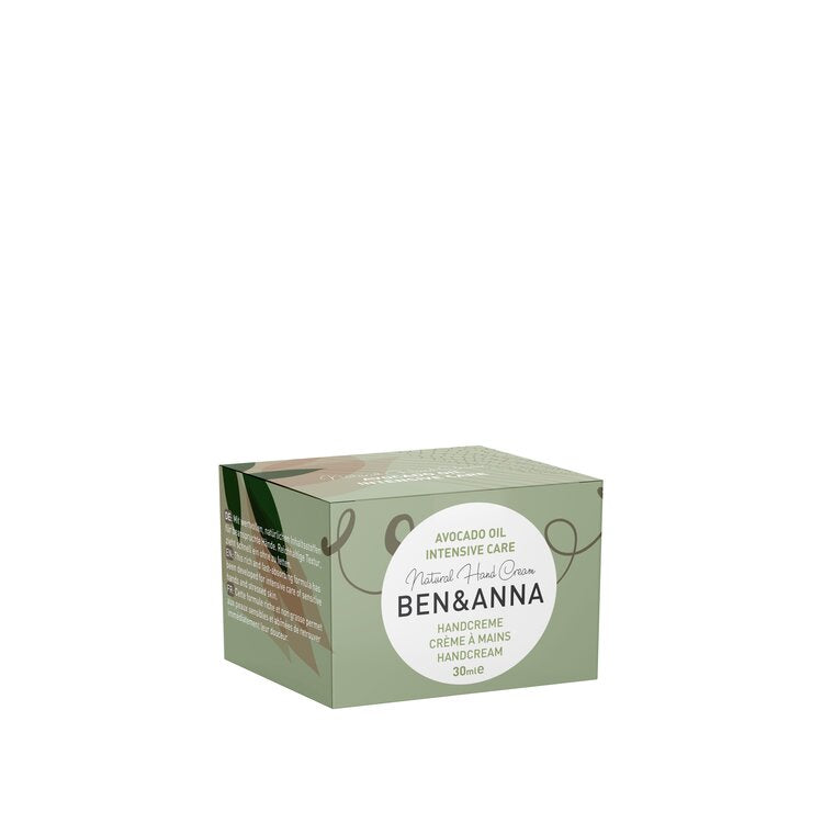 Ben and Anna intensive hand care cream in cardboard box packaging