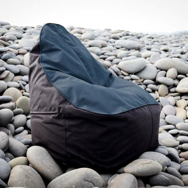 Outdoor eco-friendly beanbag Marine & Orca on a pebbled beach