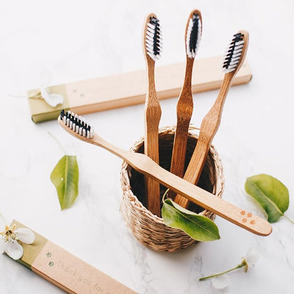 Bamboo toothbrushes set of 4